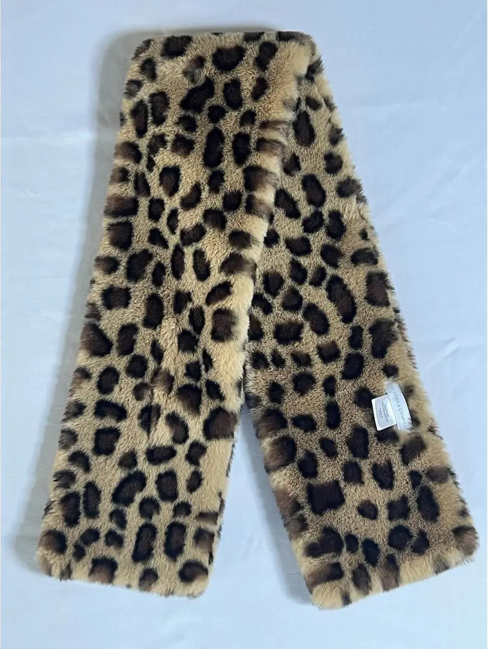 Calvin‎ Klein Gray Plush Scarf + Leopard Faux Fur Scarf Bundle Winter